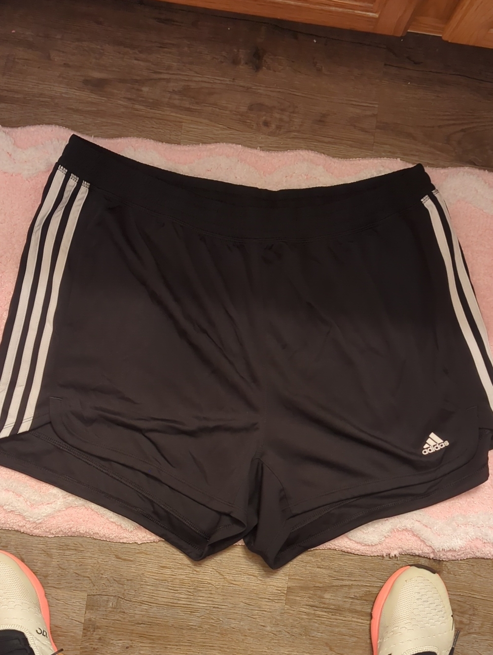 adidas Black Women's Athletic Shorts with White 3-Stripes